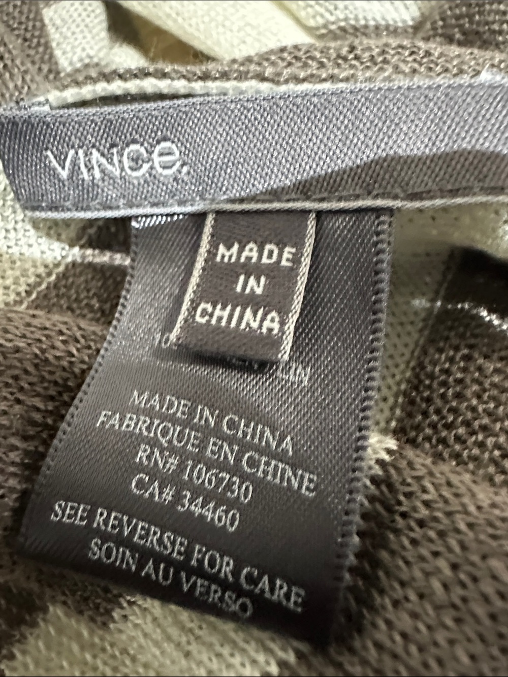 Vince Infinity Cream and Gray (Taupe) Striped Lightweight Wrap Scarf - Picture 4 of 4